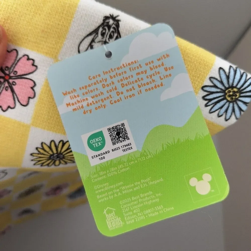Winnie the Pooh Yellow Checkered Kitchen Towel Set